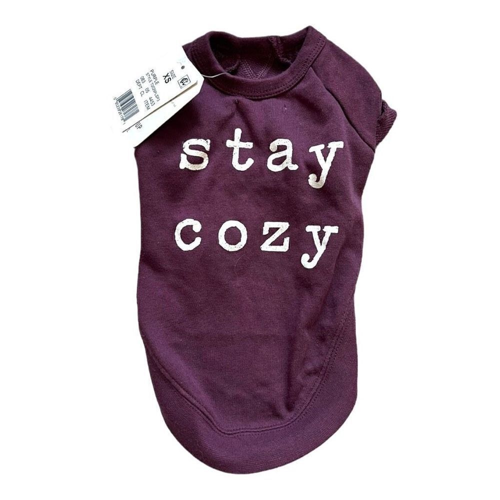 NWT Grayson Pup The Label Stay Cozy Burgundy Dog Burnout Ranglan Tee Shirt - XS
